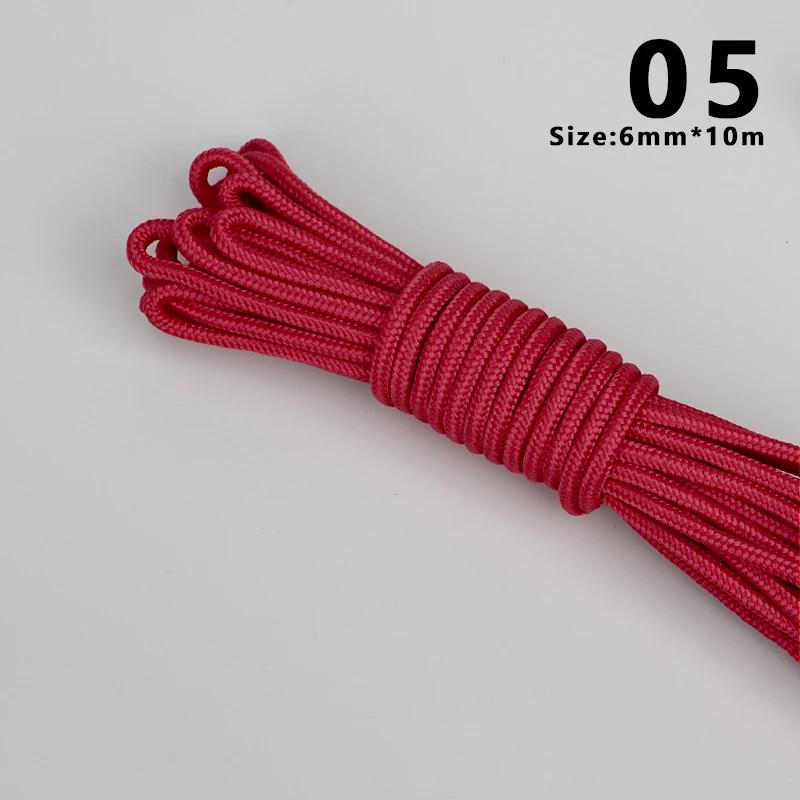 10m 4/6/8mm Thicken Nylon Rope Non-slip Wear-Resistant Strong Braided Rope DIY Bag Clothesline Handicrafts Making Accessories