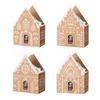 Christmas Gingerbread House Gift Box Small Christmas Candy Boxes for Cookies Chocolates Treats 3D House Shaped Paper Box for Holiday Party Favors