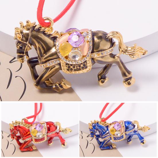 Pferd Weihnachtsschmuck Strass Baumdeko Glückliches Tierkreiszeichen Thema Festliche Feiertagsdekoration