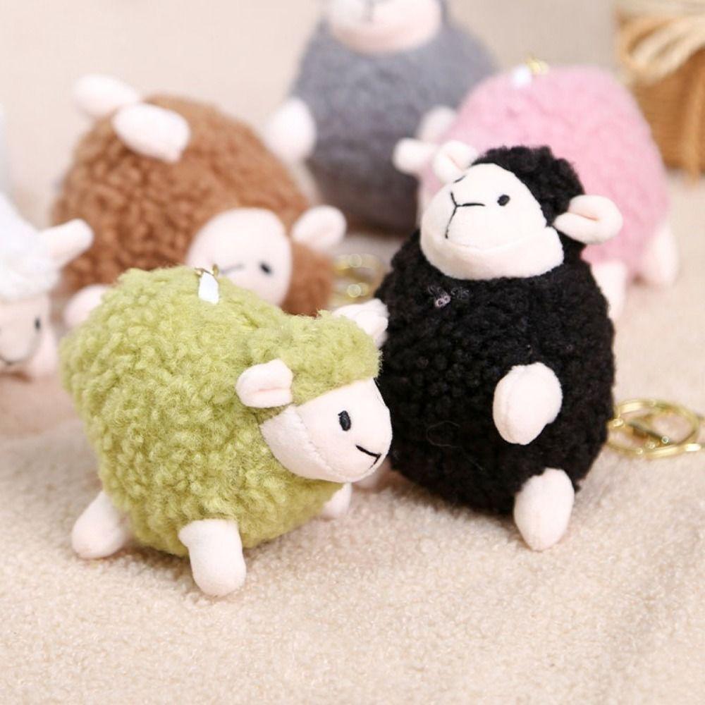 Lifelike Lamb Plush Keychain Plush Chubby Lamb Plush Toy Stuffed Animal Keyring  Bag Decoration