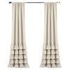 Curtain Finished Ruffle Edge White Pure Cotton Bedroom Living Room Non-Punching Decorative Floating Curtains