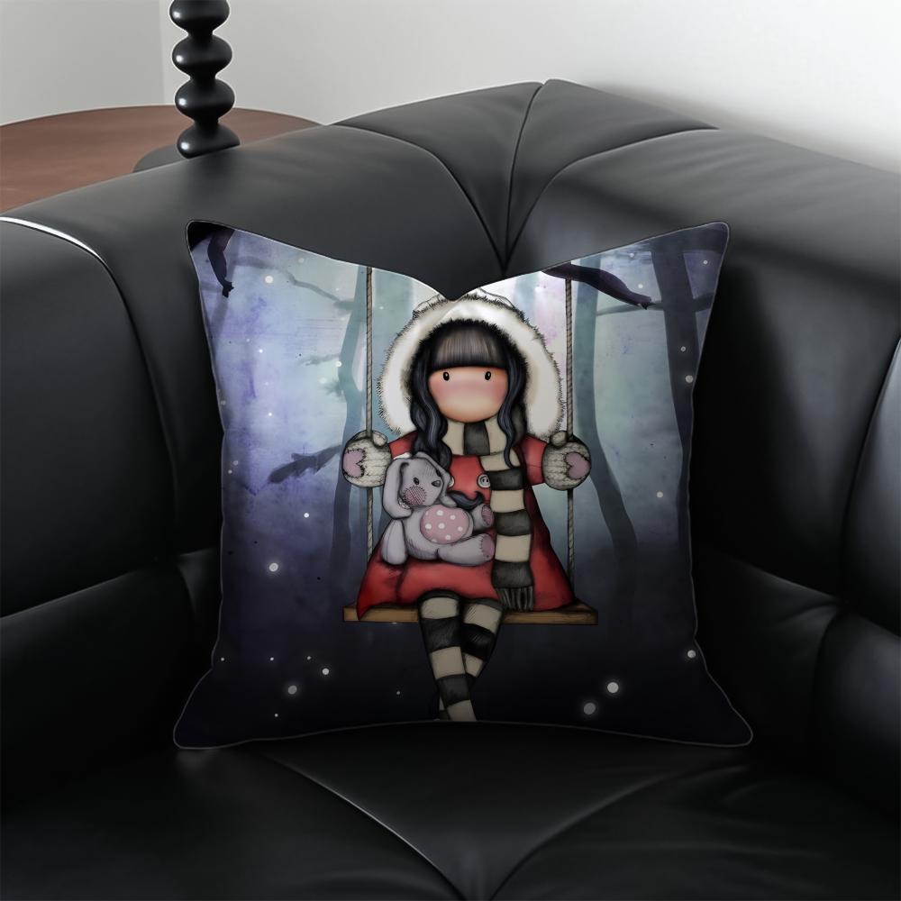 llustration Cute SSantoro GGorjuss Cushion Cover Pillow Case Antidustmite Invisible zipper silky short plush Sofa cushion