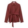 2025 European & American Chic Irregular Waist-Cinching Long-Sleeve French Shirt