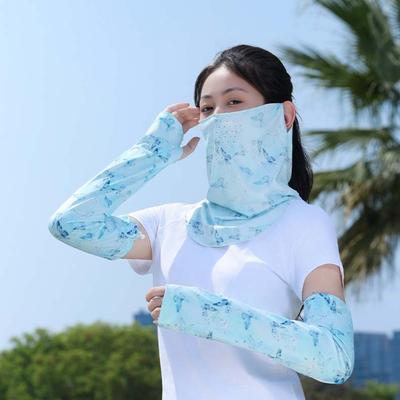 3pcs Breathable Ice Silk Sunscreen Sleeves Quick Drying Women Sunscreen Veil Sports