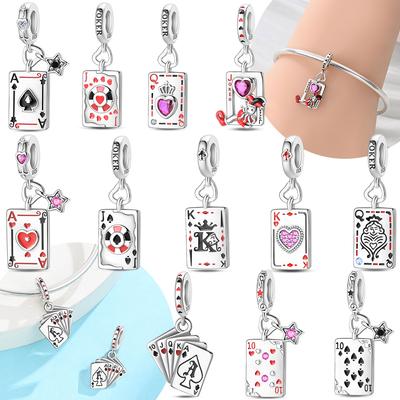 Breloque Originale Cuivre Étoile Classique Black Jack A Carte à Jouer Pendentif Perle Convient Bracelet Bijoux Femmes Bricolage Cadeau Accessoire