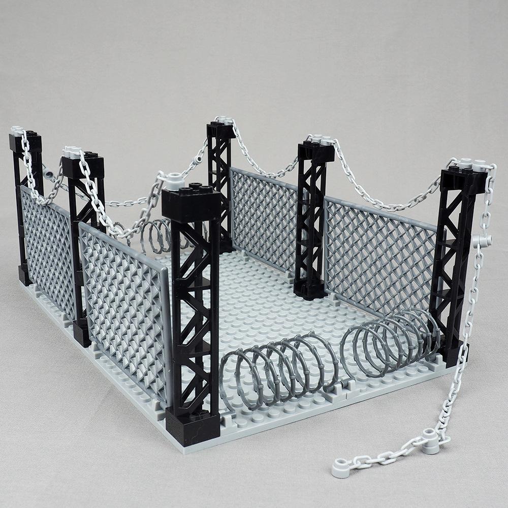MOC Military Fence Protection Net Small Particle Building Blocks Accessories Compatible Dinosaur Cage Assemble Model Bricks Toys