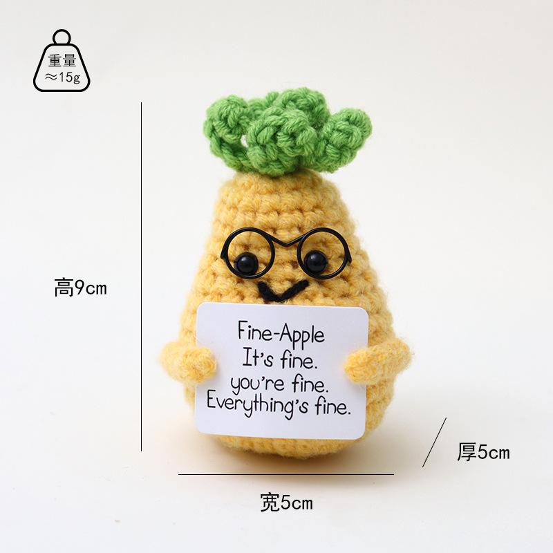 Hand-Woven Crochet Doll Positive Energy Potato Funny Vegetables Fruits Toy Emotion Expression Gift Pocket Hug Knitting Ornaments