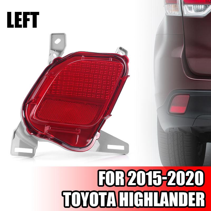 Left Right Rear Bumper Reflector Trim Cover Fog Light No Bulb For Toyota Highlander 2015 2016 2017 2018  Signal Tail Light