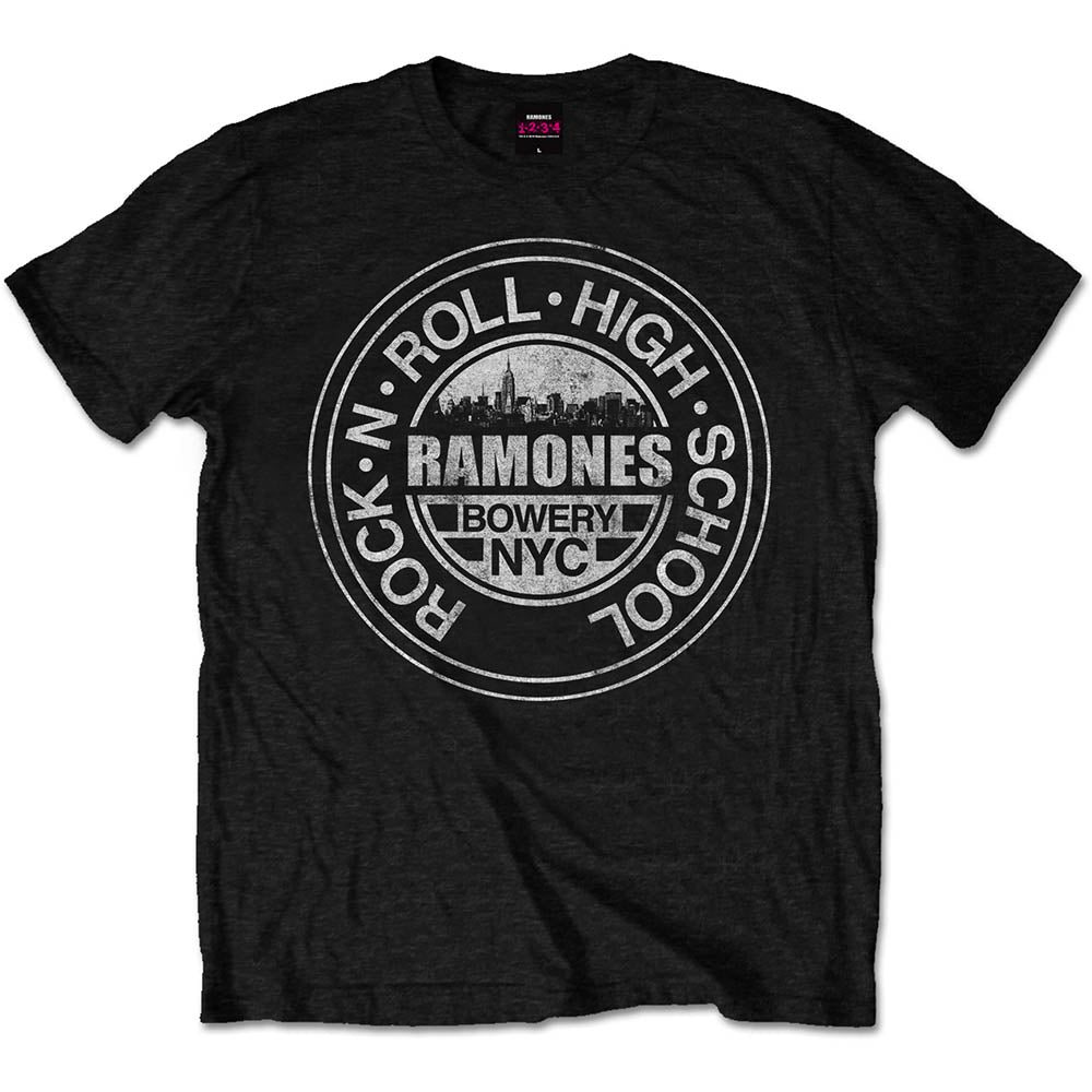 

Ramones T-Shirt: Rock n Roll High School, Bowery, NYC OFFICIAL NEW S