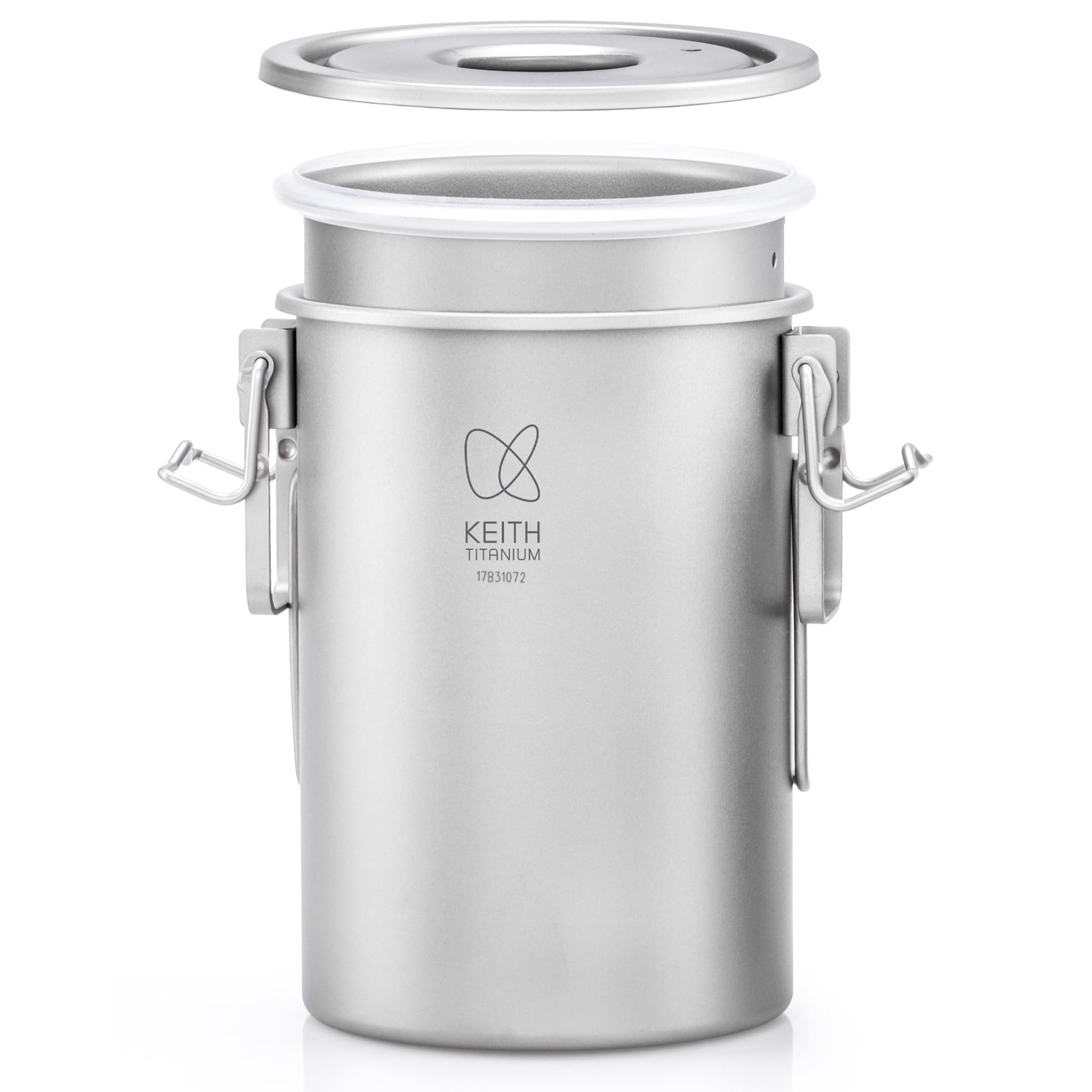 

KEITH Titanium Cooker, 900ml Capacity, Lightweight, Multi-Function Rice Cooker, Dishwasher Safe, Portable Camping Pot, Double-Pot Design, Direct Heat