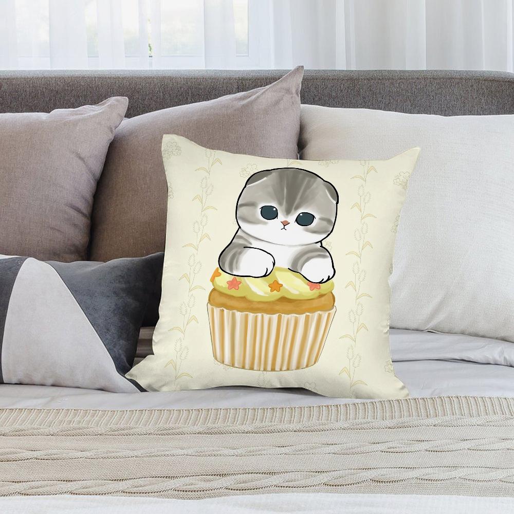 Cute M-mofusands Pillow Case Short Plush Pillow Covers Sofa Decorative Gift Home Double-sided Printing Cushion Cover