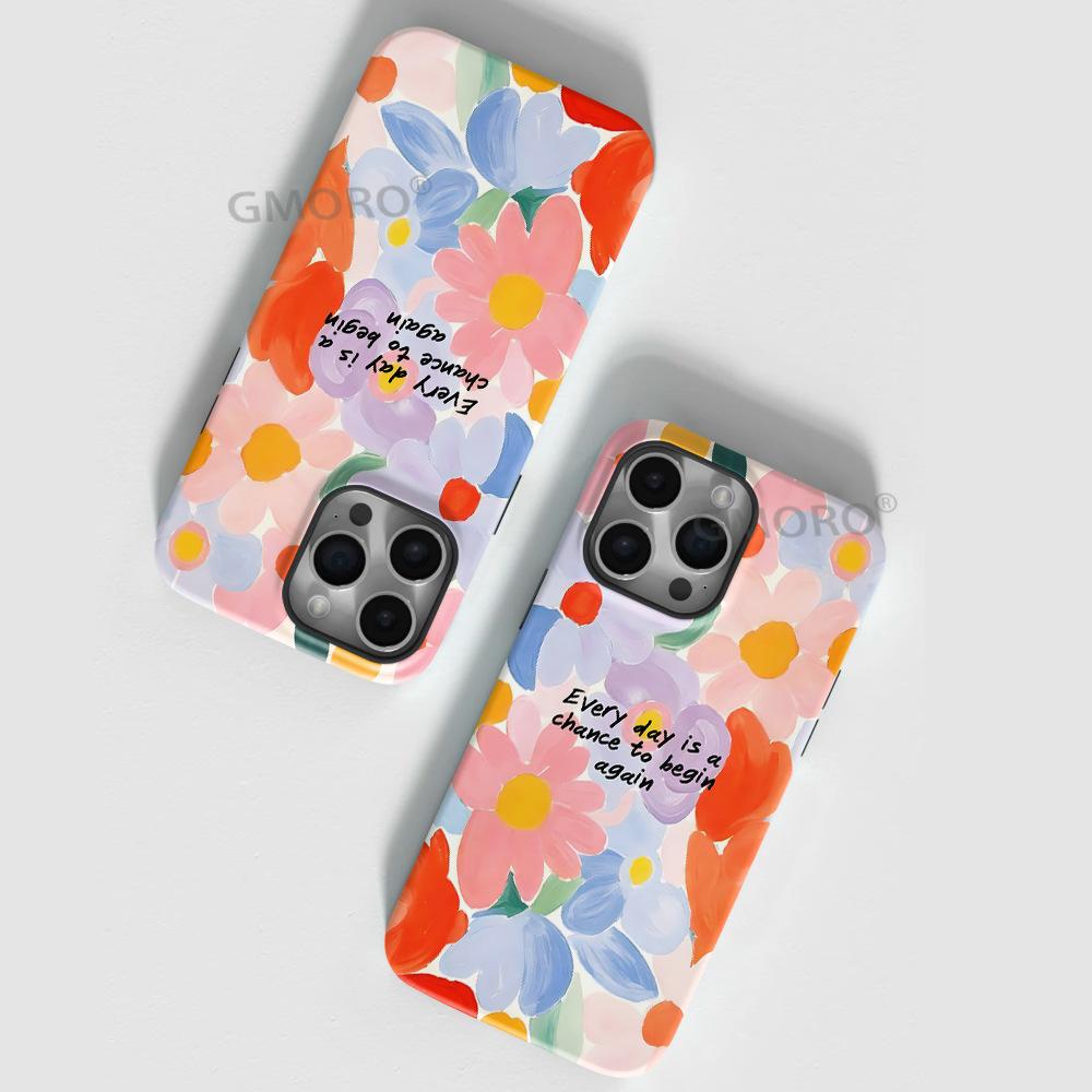 Foreign Trade for Summer Fresh Flowers Magnetic Mobile Phone Case Apple 13/14promax Anti-drop Protective Case