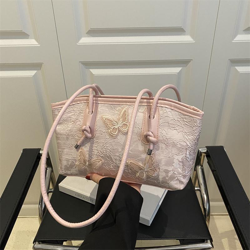 

Популярная супер горячая сумка для通勤 женская 2025 новая летняя популярная модная сумка через плечо милая универсальная сумка-тоут розовый