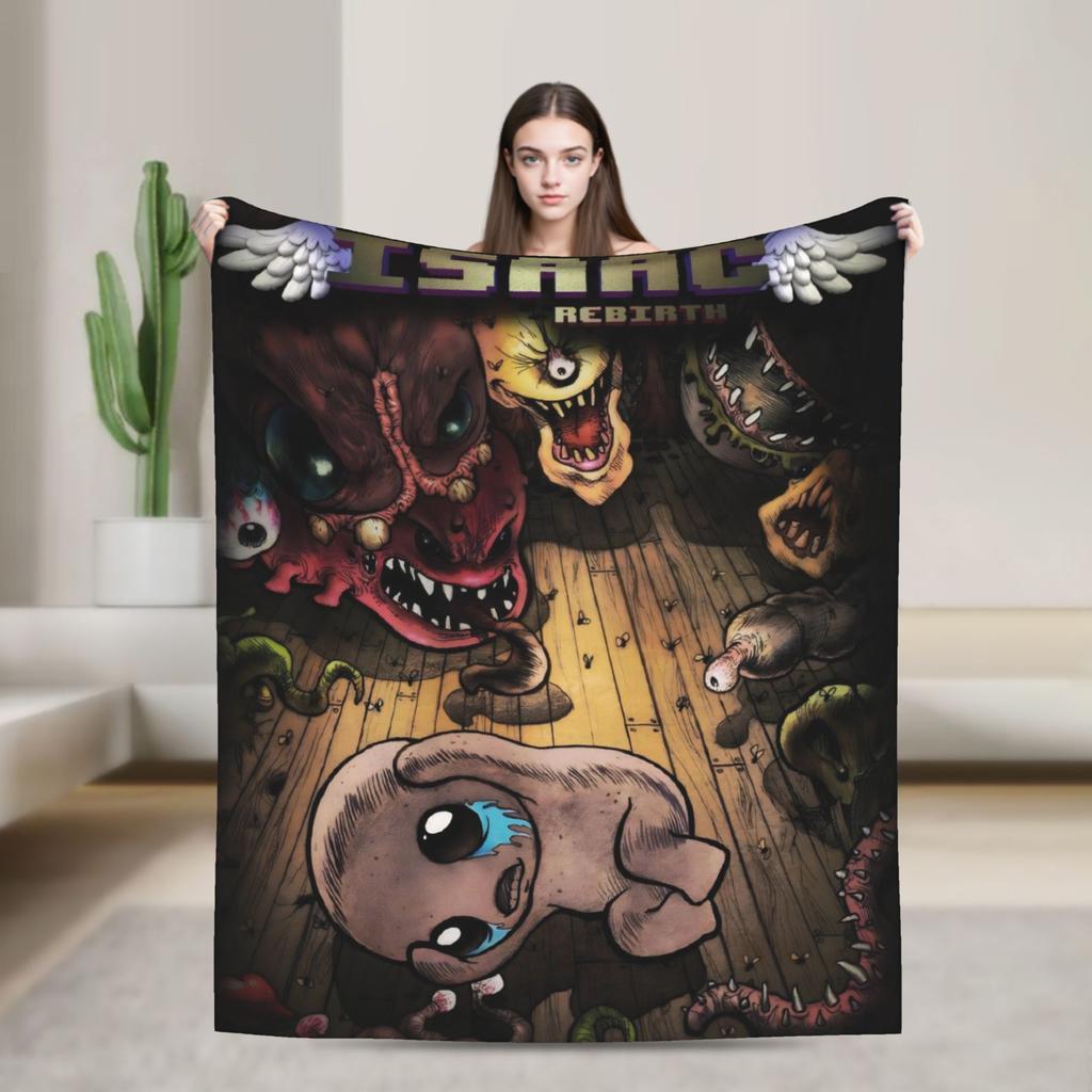 Soft Blanket Airplane Travel The Binding Of Isaac Throw Blanket  Flannel Bedspread For Couch Chair Print Sofa Bed Cover