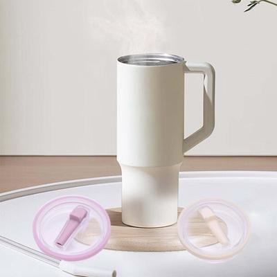 2 juegos de tapas para vasos de 40 oz con pajita para Stanley Quencher, tapa de pajita reutilizable, cubierta de repuesto a prueba de salpicaduras para vasos de viaje HydroJug