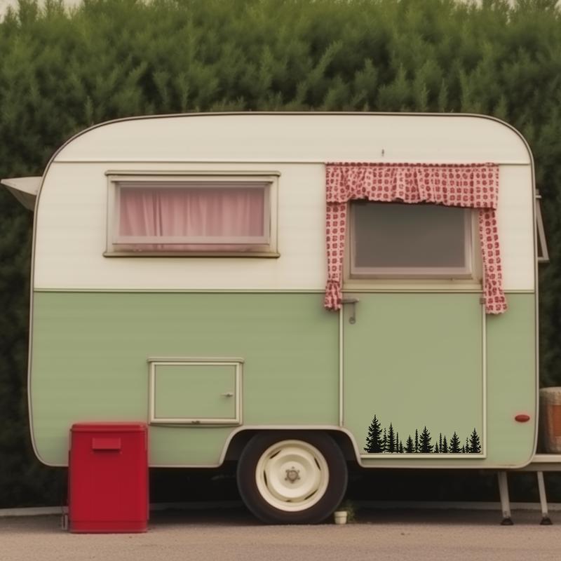 Forest&Trees Car Windows Door Stickers,Waterproof Die Cut Camper Caravan Vans Decor Decaos Vinyl Tunning Accessories