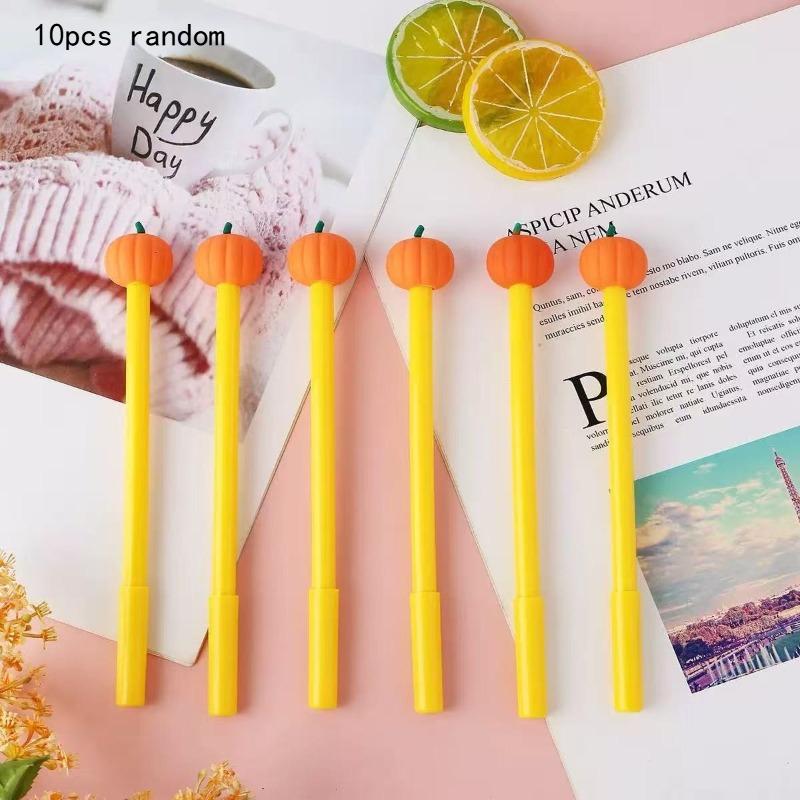 Kawai Silicone Head Pumpkin Neutral Cute Shape Signature Pen for Primary and Secondary Office School Supplies Students Gift Pen