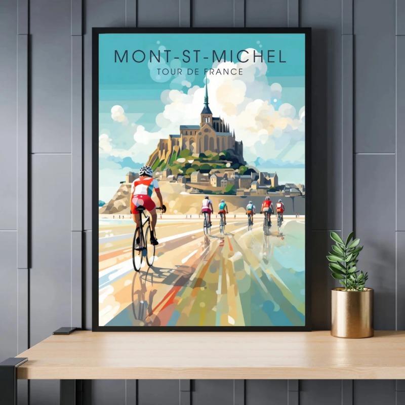 Bike and Cyclist Tour De France Poster Alpe D'Huez Circuit Landscape Prints Canvas Painting Wall Picture Living Room Home Decor
