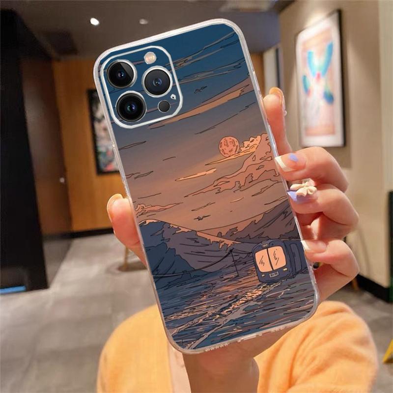 Phone Case For iphone 17 Pro Max Air 17 16 15 14 13 Pro Max 15Plus 15 16 Pro Scenery Sky Moon Landscape