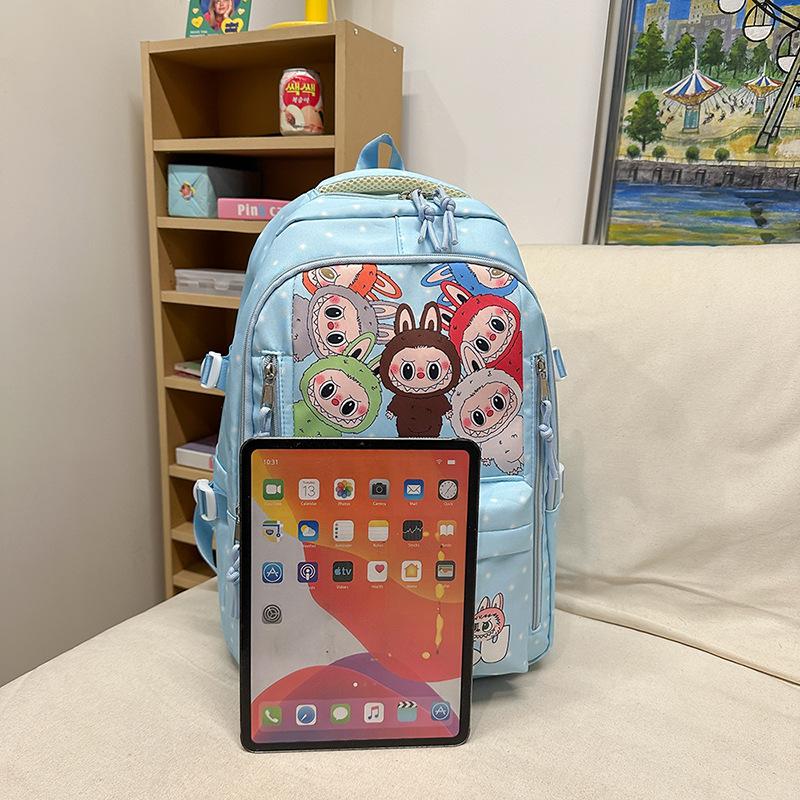 School Bag New Labu Casual Backpack Women's Lightweight Personality Simple Backpack Nylon Cute Student Large-capacity School Bag