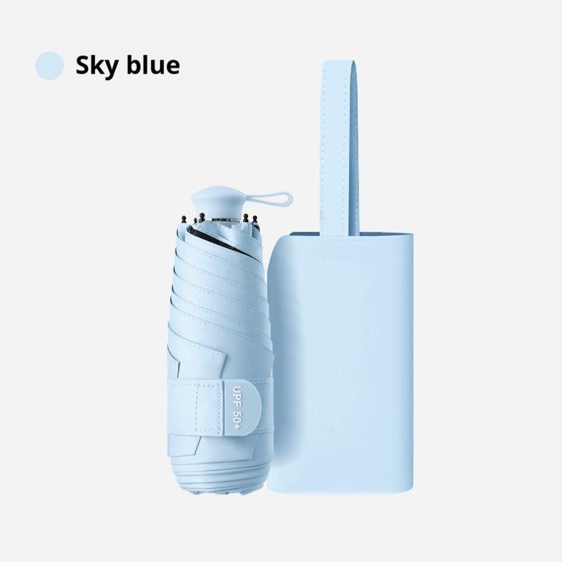 Six Fold UV Resistant Umbrella, Portable Women's Dual-purpose Umbrella for Both Rain and Light, Capsule Mini Sunshade Umbrella