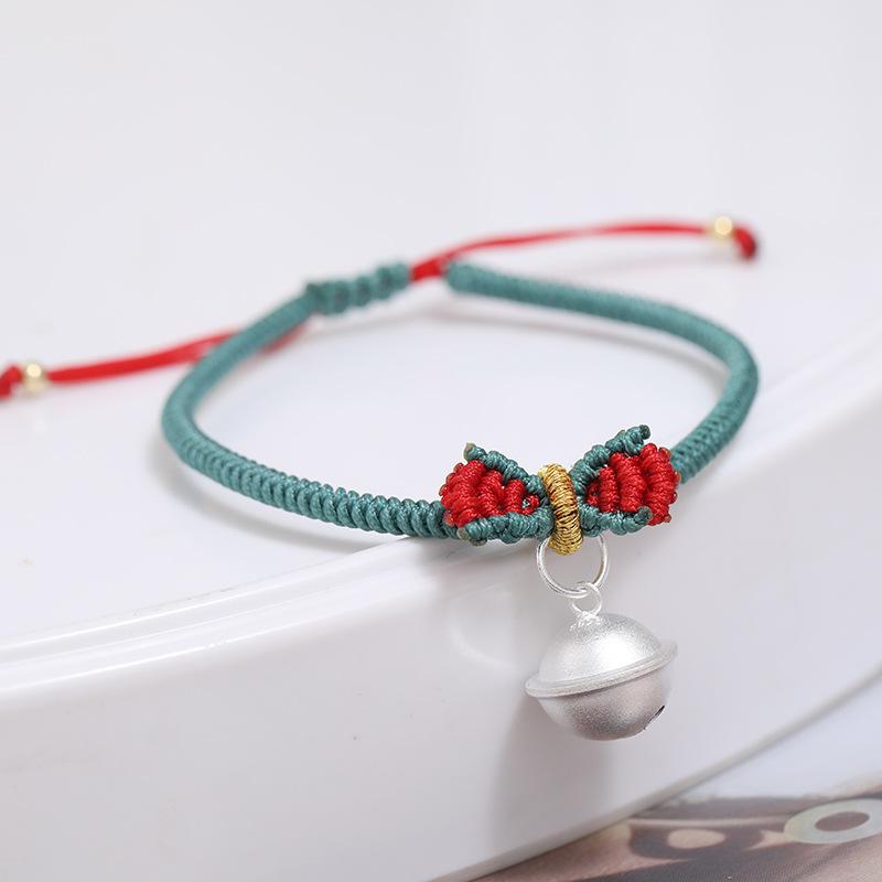 Handmade on the run princess bracelet Xiaohongshu same style Snow White bell bow woven hand rope gift female