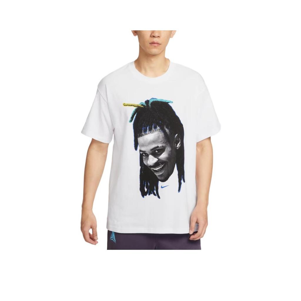 Nike Swoosh Ja Head Loose Ja Morant Fashion Comfortable Soft Skin-Friendly Short Sleeve T-Shirt Men Tops HJ3429-100