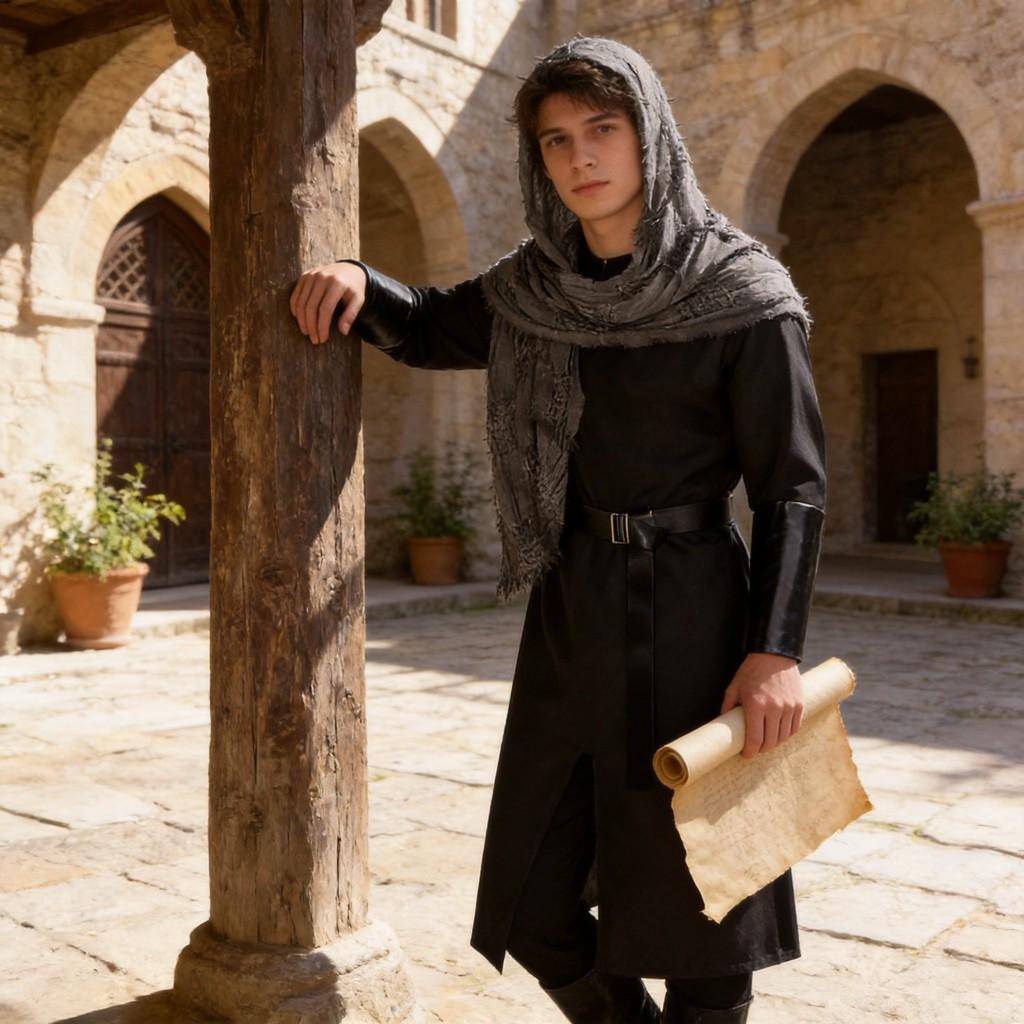 Medieval Knight Cosplay Costume With Hood For Fantasy Role Play And Halloween