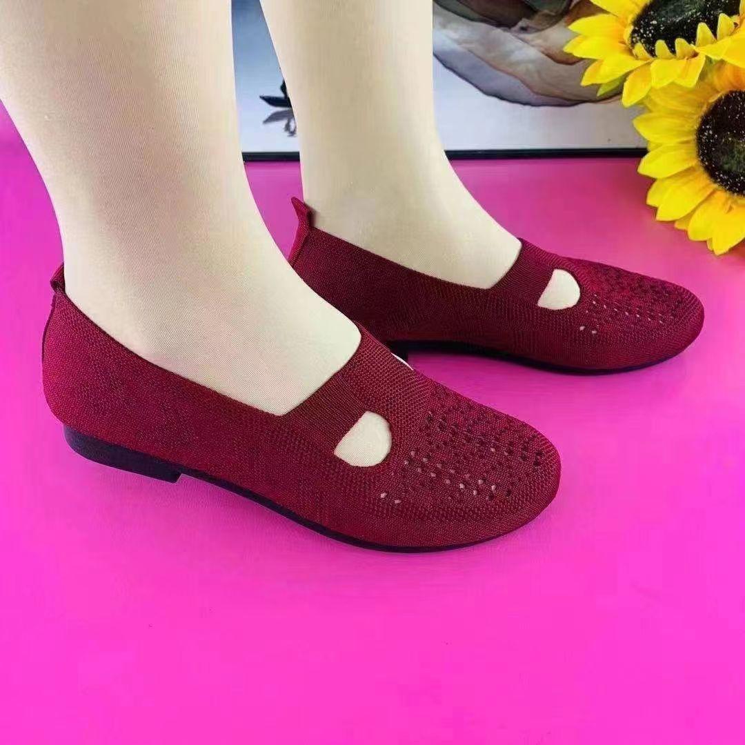 

Old Beijing cloth shoes one-pedal women s shoes 2026 spring and summer new hollow mesh shoes comfortable and breathable versatile casual shoes 35 красный