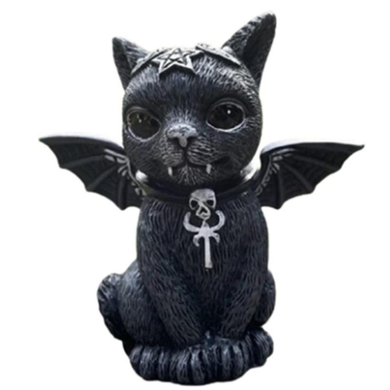

Демон Черный Кот Украшение Орнамент Хэллоуин Маленький Черный Кот Магический Кот Скульптура Праздничное Украшение Домашнее Украшение Орнамент