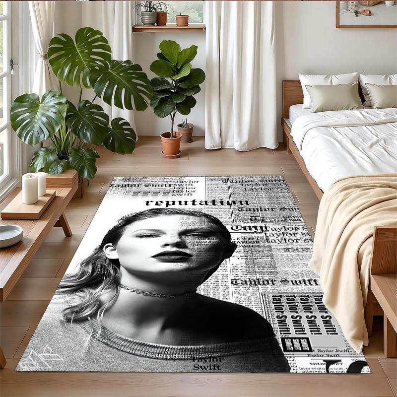 Tappeto in Velluto Cristallo Peluche Stampa Taylor Swift Anti?Indumenti da notte?Tappeto da Pavimento Resistente per Decorazione Domestica Interna