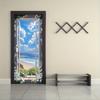 1pcs Self Adhesive Removable Vinyl Door Stickers Sea View Window Stickers Living Room Bedroom Entrance Decoration Stickers Blue