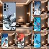 Sport Cartoon Snowboarding Case For Samsung Galaxy A73,52,71,53,32,72,41,J7,22,Note,31,8,9,Soft Black Silicone Cover