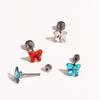 1pcs Shiny Butterfly Crystal Zircon Titanium Steel Ear Bone Nail Earrings for Women Cute Sweet Small Piercing Body Jewelry