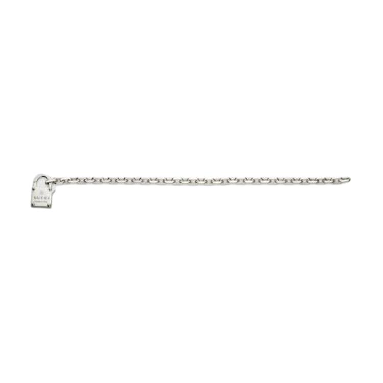Gucci Bracciale in Argento 925 Lucido con Ciondolo Lucchetto Unisex 796341-J8400-8106