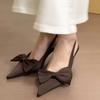 Women Shoes Spring New Butterfly Knot Women Slingbacks Heels Shoes Sexy Dress Thin Heel Pointed Toe Ladies High Heels Women