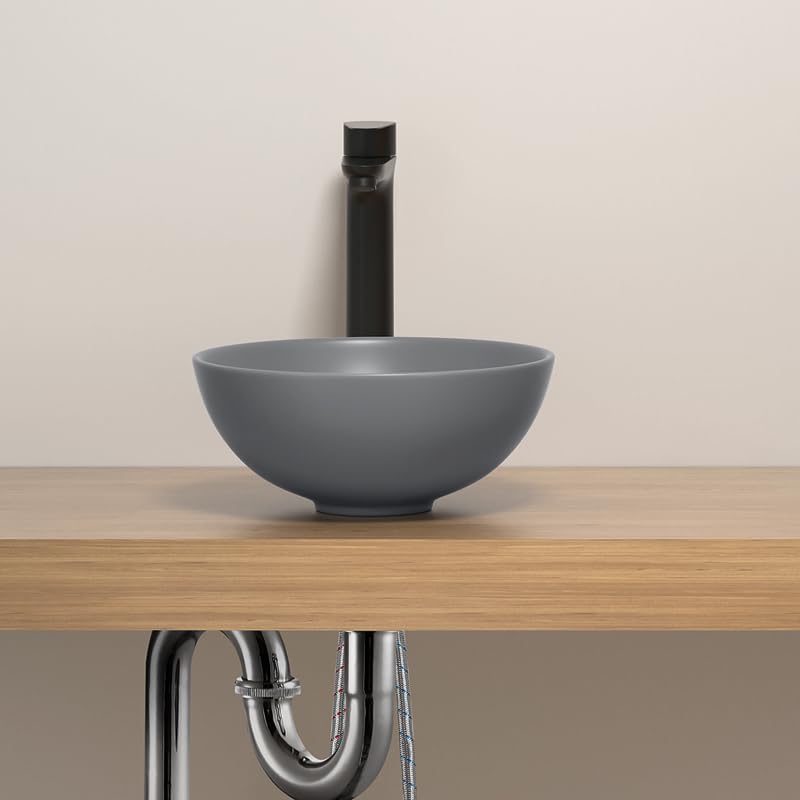 LUYI Round Hand Washing Bowl Hand Wash Basin Washbowl Set 275x275x120mm Gray
