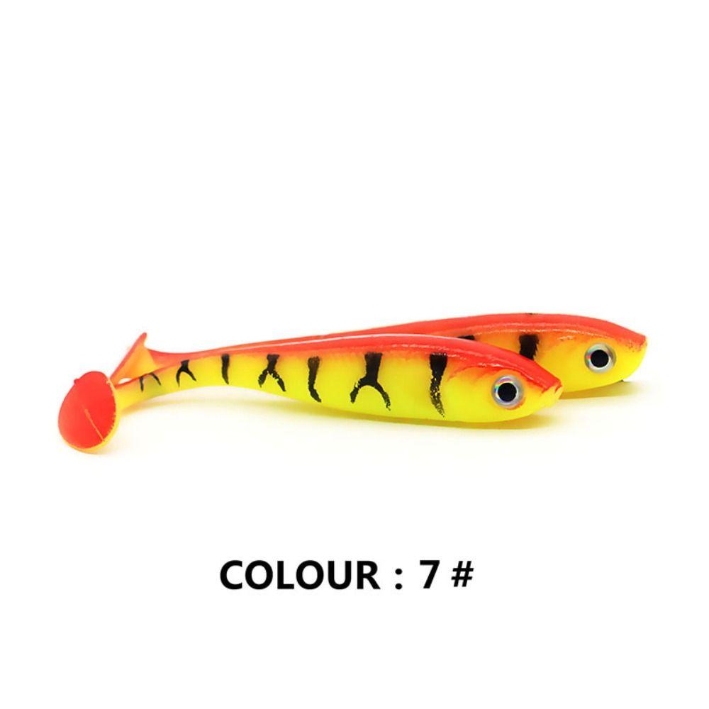 5PCS Silicone T-tail Soft Bait Artificial Jigging Wobblers Biomimetic Fish Bait  Sea