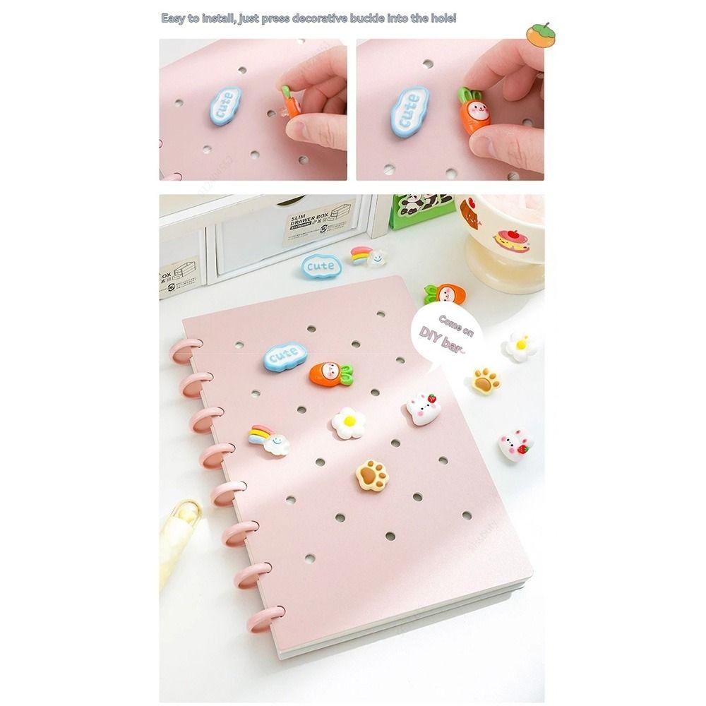 Creative A5 Loose-Leaf Book Cartoon Detachable Notepad Mushroom Buckle Hole Notebook  Writing