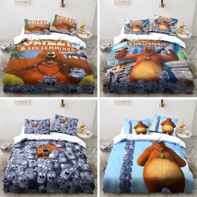 Grizzy und die Lemminge Bettwäscheset Jungen Mädchen Twin Queen Size Bettbezug Kissenbezug Bett Kinder Erwachsene Mode Heimtextiltextil