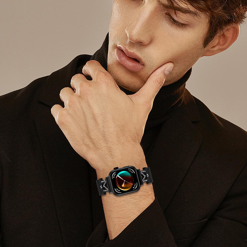 For Huawei Watch Fit 3 Replacement Strap M-Type Rhinestones Decor Stainless Steel 3-Bead Watch Band