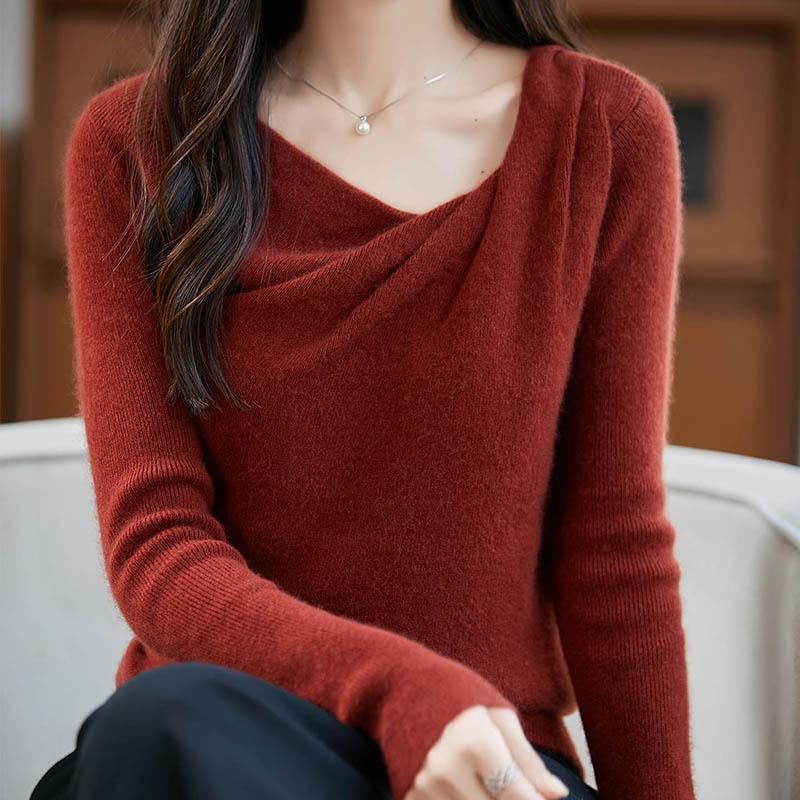 Women Sweater 100% Wool MODERN NEW SAGA Knit Pullover Thick Winter Jumpers Female Knit Tops
