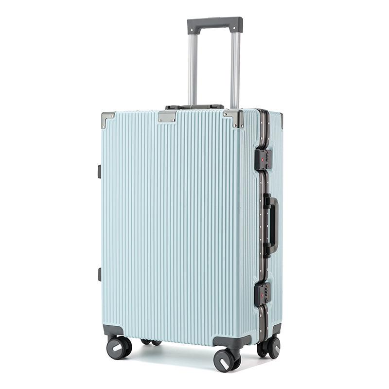 Large Capacity Aluminum Frame Suitcase: Durable, Silent Wheels, Secure Password, Unisex Design