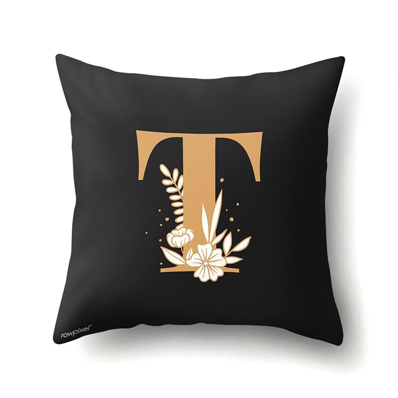 Polyester Kissenbezug Autodekoration Zuhause 26 Englische Buchstaben Gedruckt Taillenkissen Sofakissenbezug