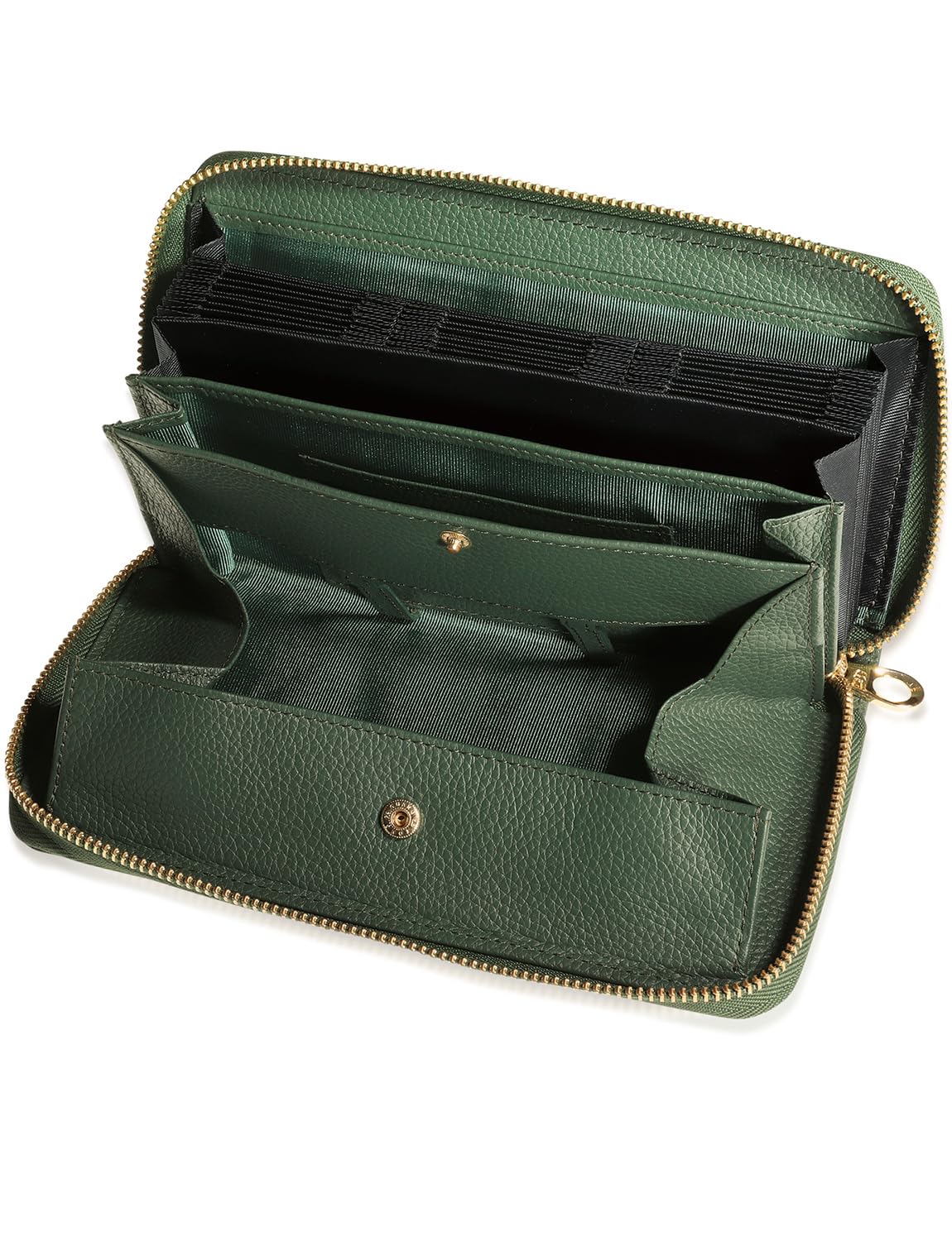 

BLUE SINCERE Женский длинный кошелек из натуральной кожи, 30 отделений для карт, гармошкой, большой вместимости, защита от RFID и скимминга, кожа с эффектом сжатия Capty