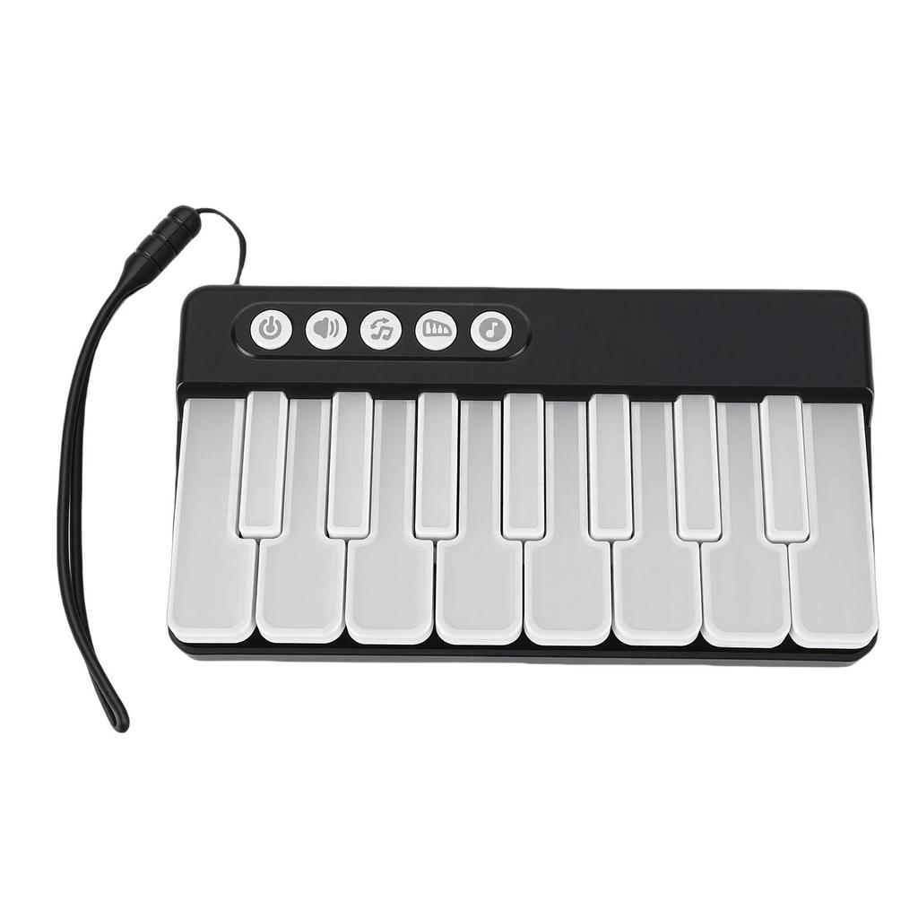 Keyboard Piano Toy with 7 Color Gradient Lights Black Portable Light Up Keyboard Piano Musical Instrument Toy