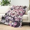 cute dog cartoon nonomochi pink Blanket Flannel warm comfort  soft plush blanket for sofa living room office bedroom travel gift
