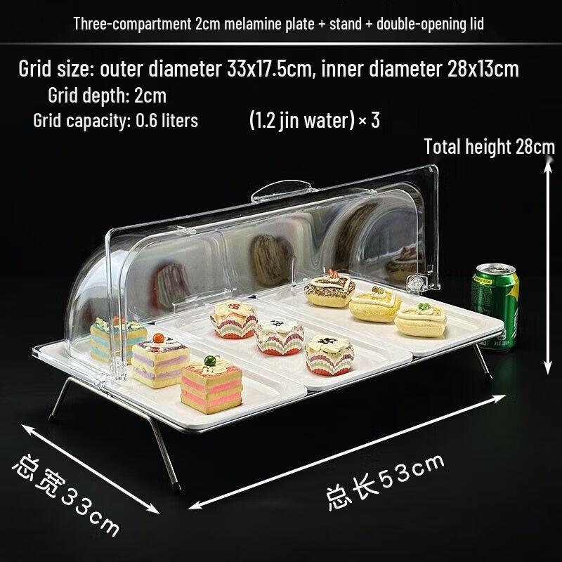 Melamine Buffet Food Display Tray with Lid