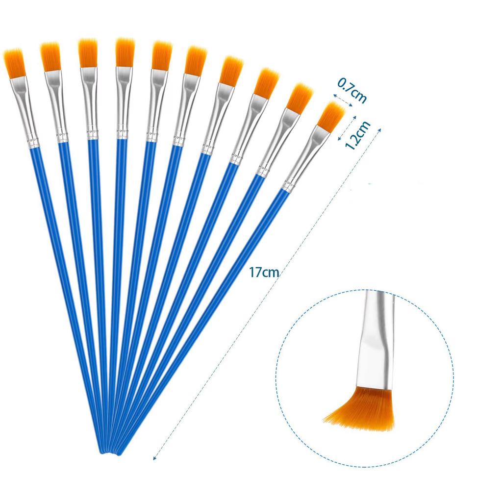 10/20Pcs Painting Brushes Set Art Round Flat Hair Nylon Hair Paint Brush for Oil Acrylic Watercolor Kids/Artists/Beginners/Stude