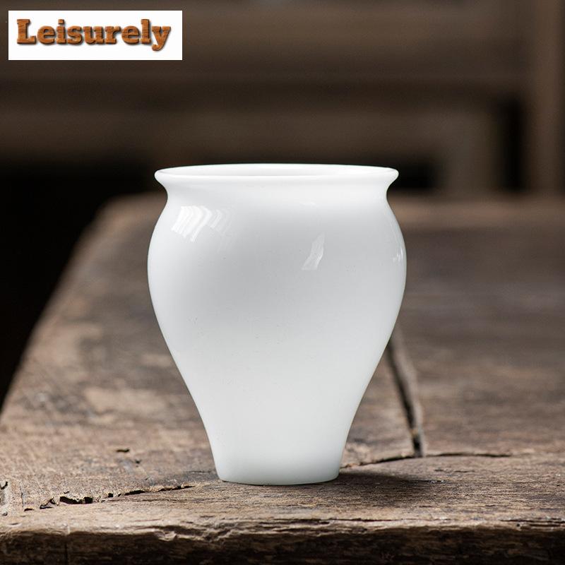 100ml Boutique Iced Sheep Fat Jade Porcelain Beauty Cup White Smelling Cylinder Cup Small Meditation Cup Mugs Kung Fu Teaware